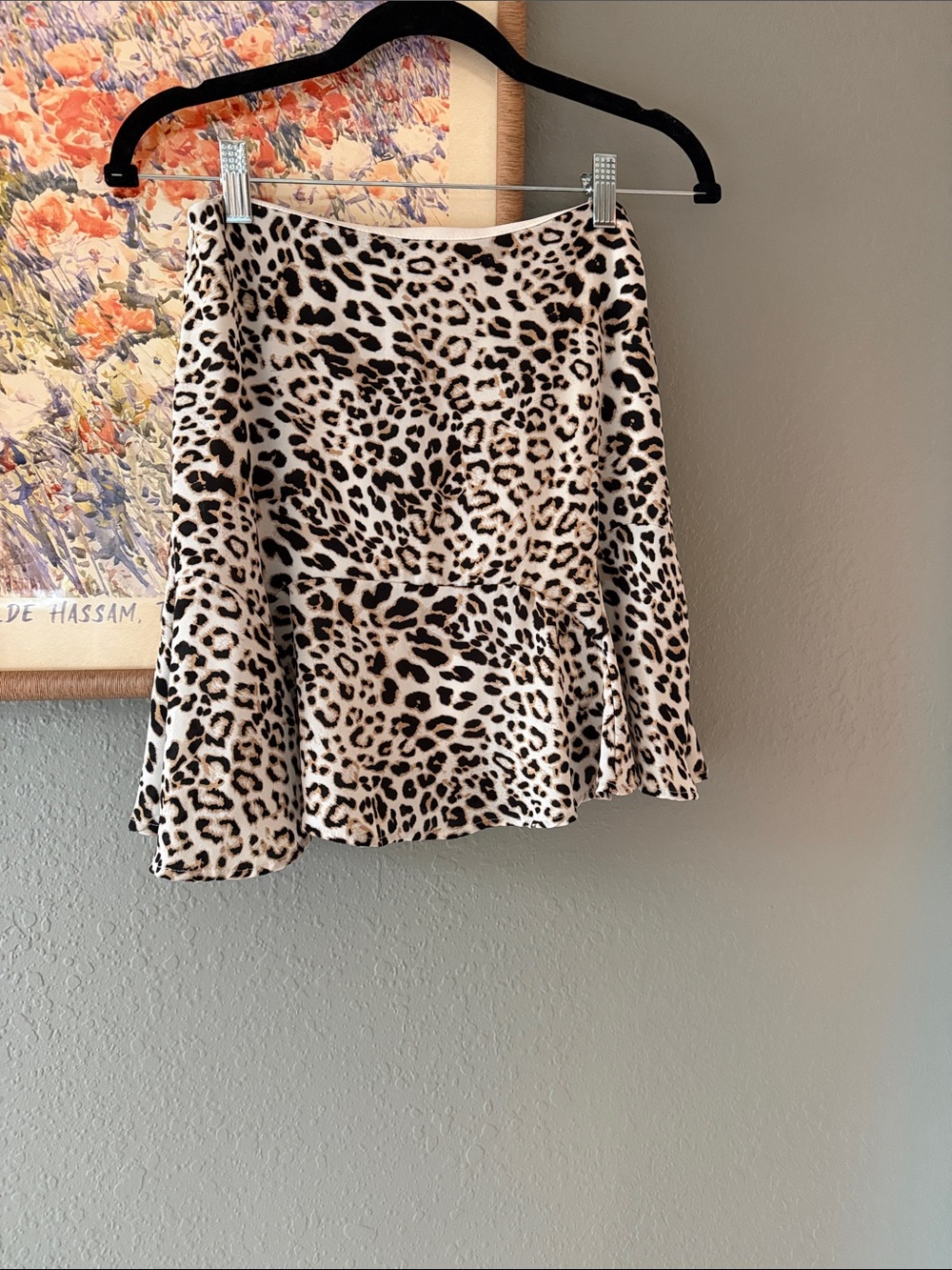 miami Leopard Print Mini Skirt - Beige & Black